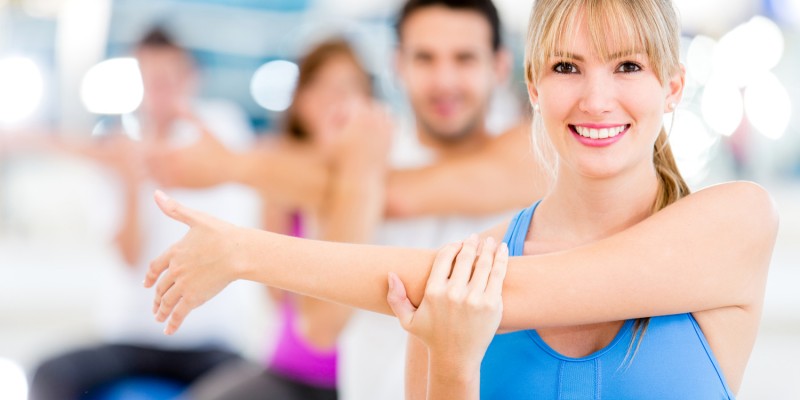 People exercising at the gym