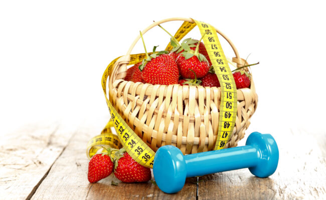 Fitness concept with fruits